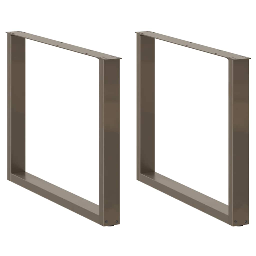 Pés para mesa de jantar em formato de u, 3 peças, aço natural, 100x(72-73) cm, aço
