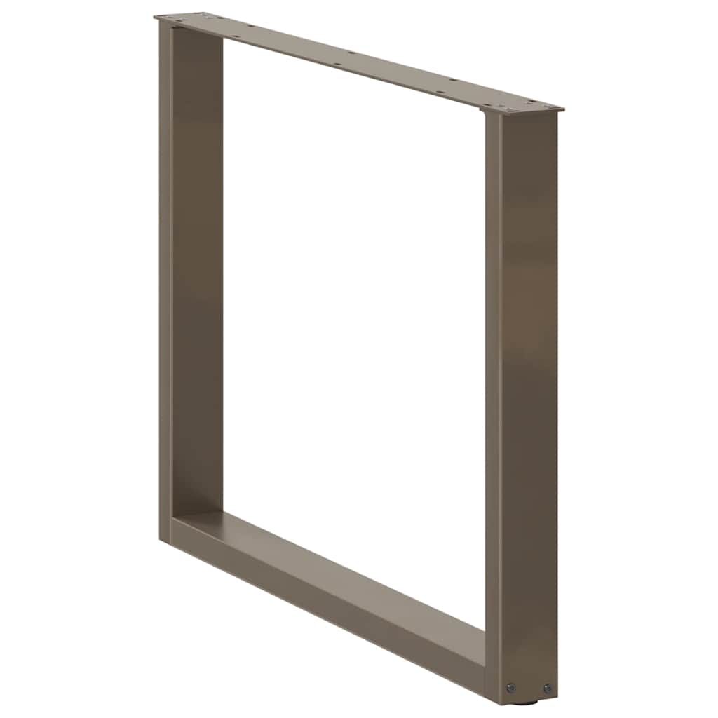 Pés para mesa de jantar em formato de u, 3 peças, aço natural, 100x(72-73) cm, aço