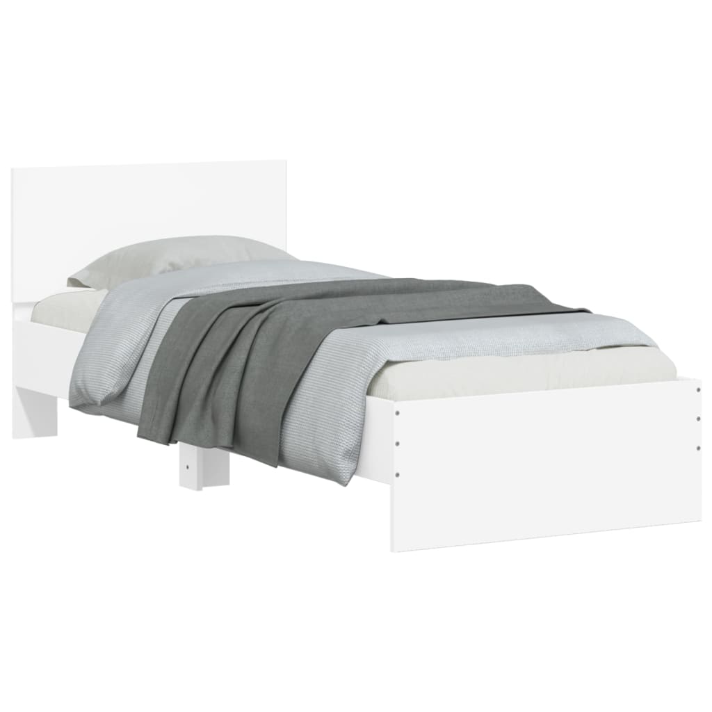 Estrutura cama cabeceira 75x190 cm derivados de madeira branco
