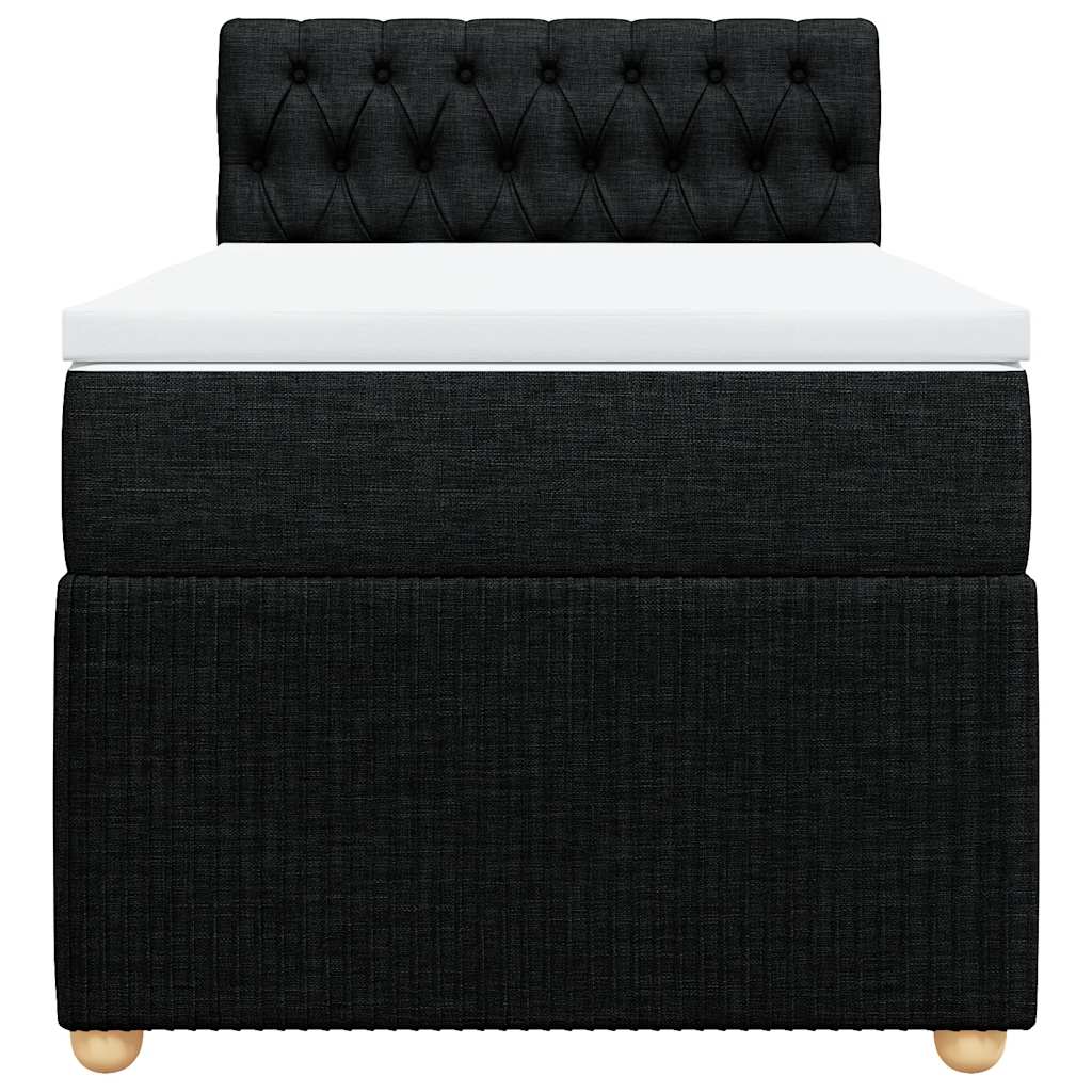 Cama com molas/colchão 90x190 cm tecido preto