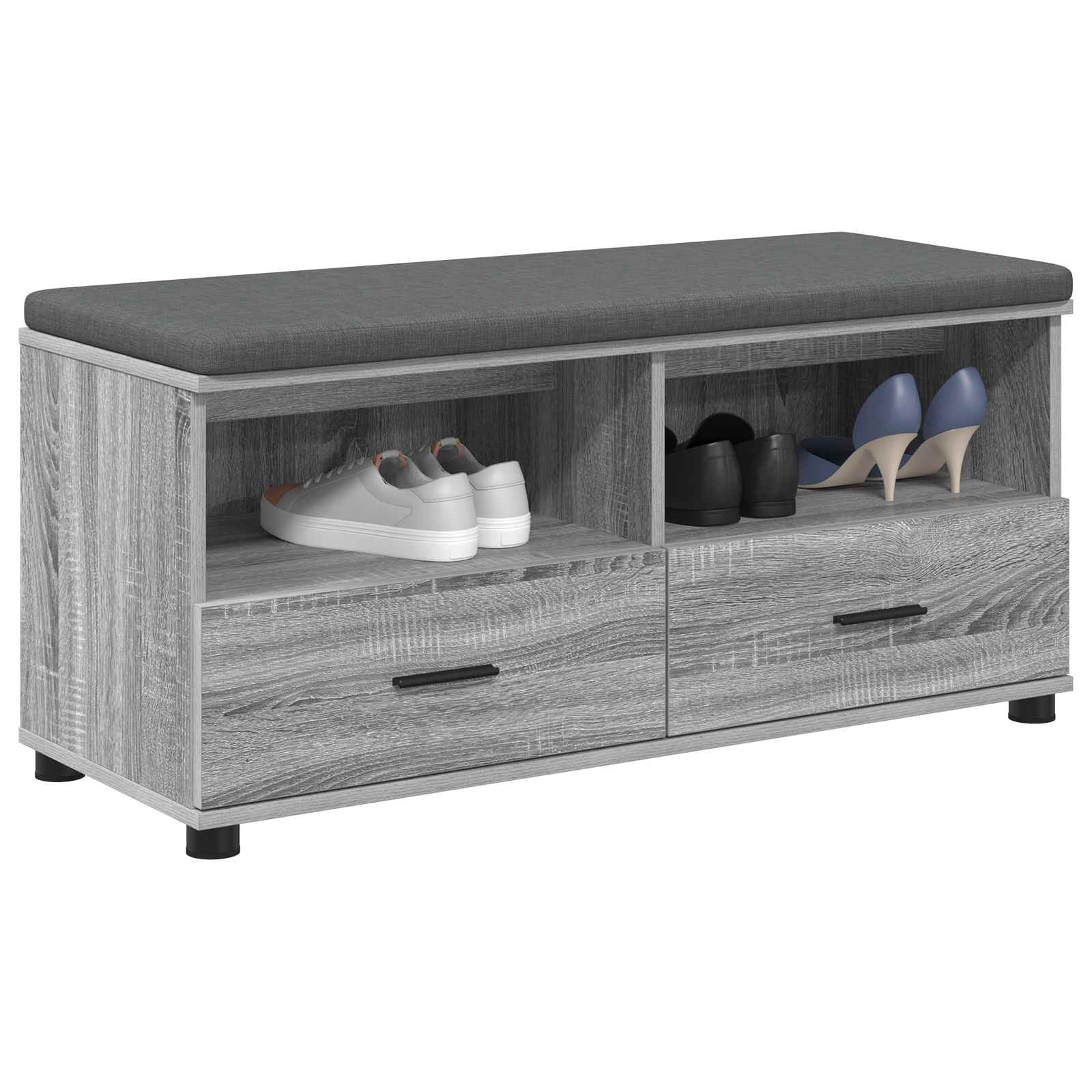 Banco de hall com almofada sonoma cinza 100 x 38 x 46 cm