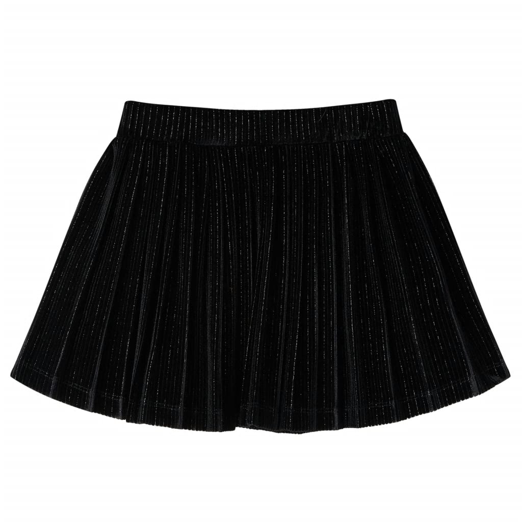 Saia plissada para criança com lurex preto 128