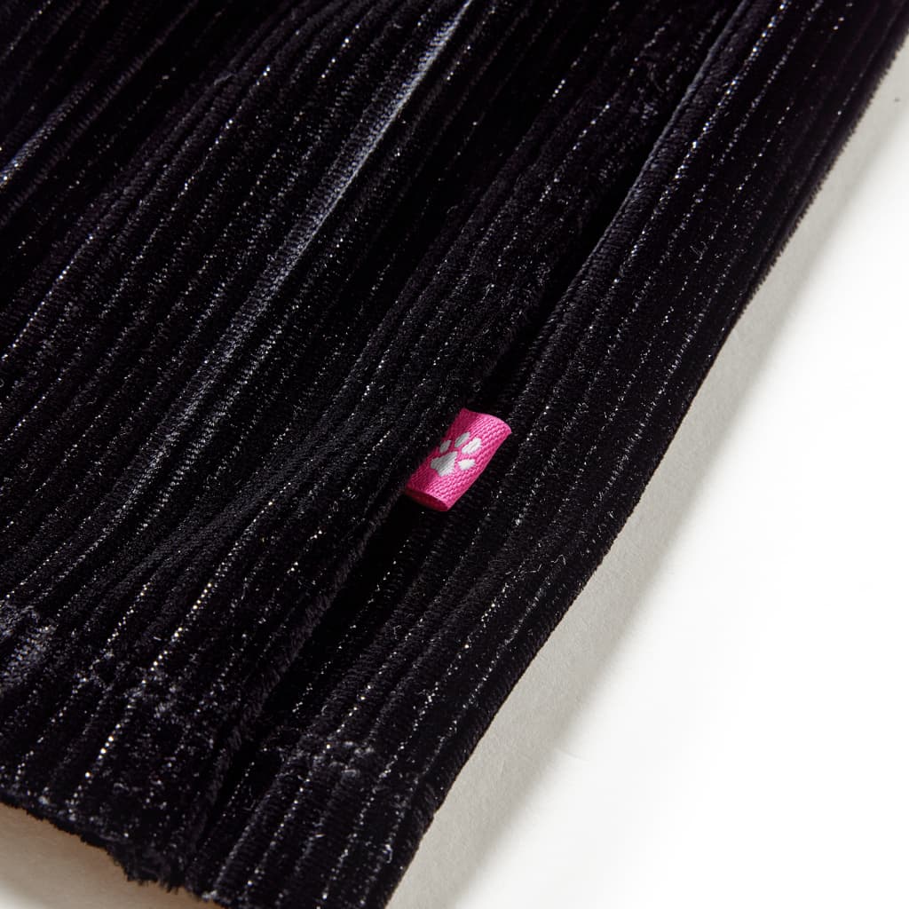 Saia plissada para criança com lurex preto 128