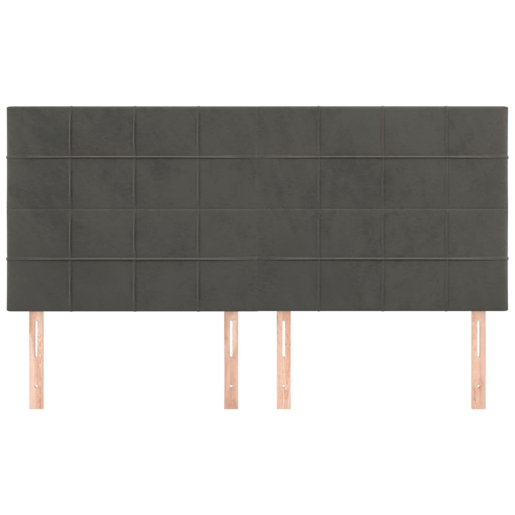 Cabeceira cinza escuro 160x5x118/128 cm veludo