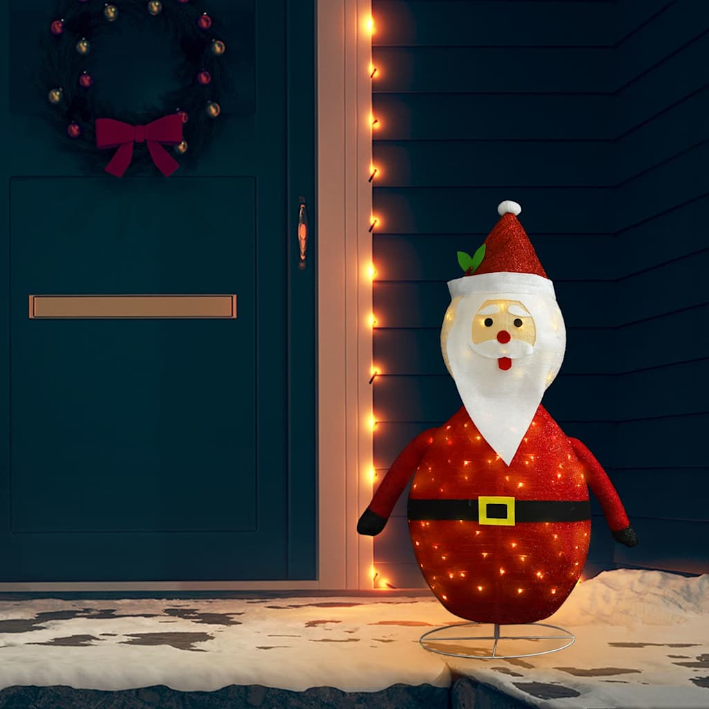 Pai natal decorativo com luzes LED tecido de luxo 120 cm
