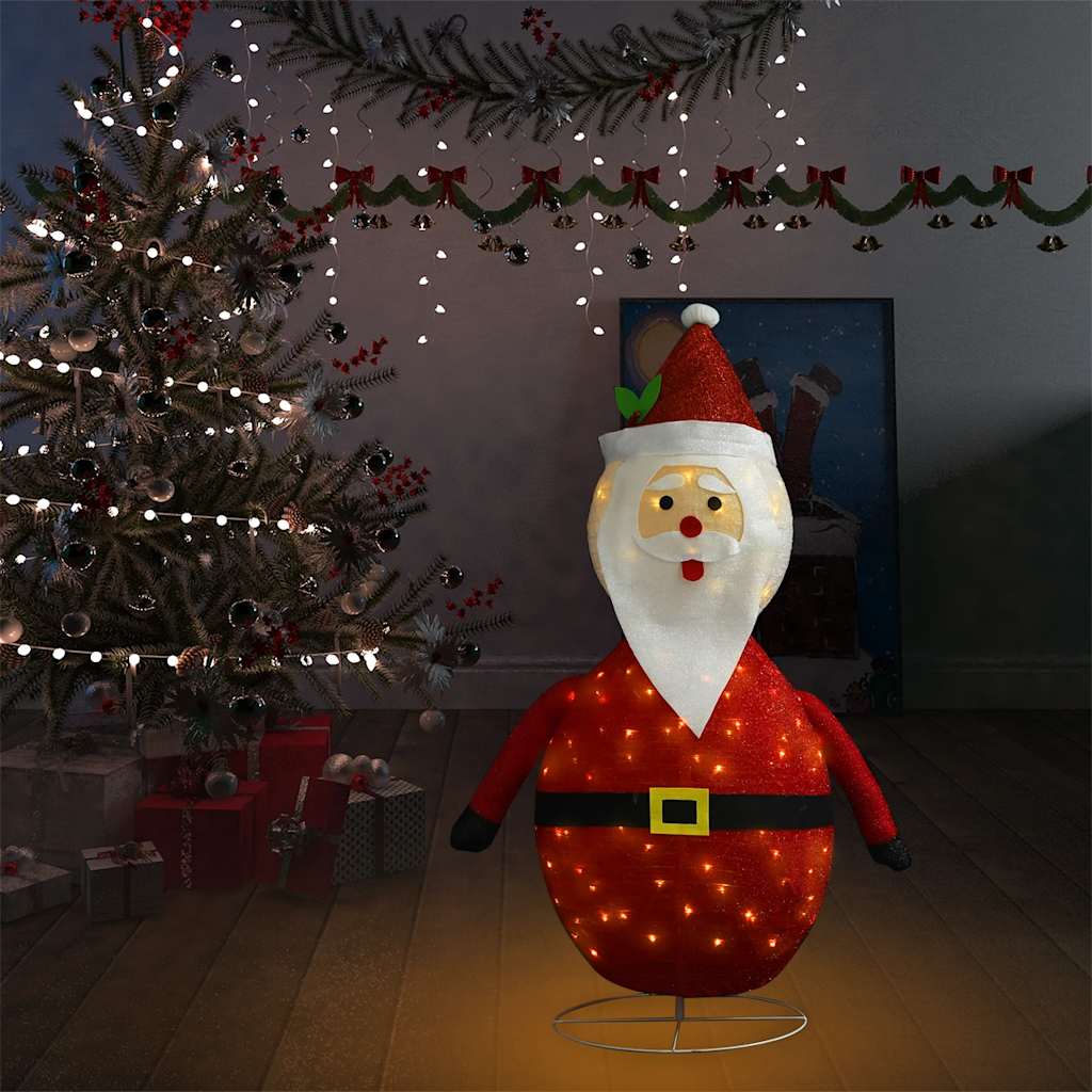 Pai natal decorativo com luzes LED tecido de luxo 120 cm