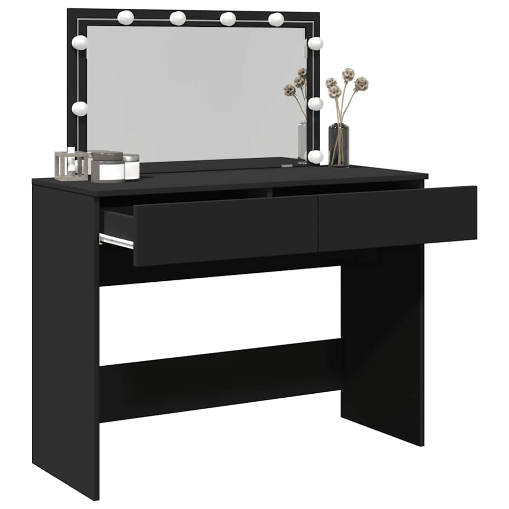 Toucador com luzes LED 100x40x120 cm preto