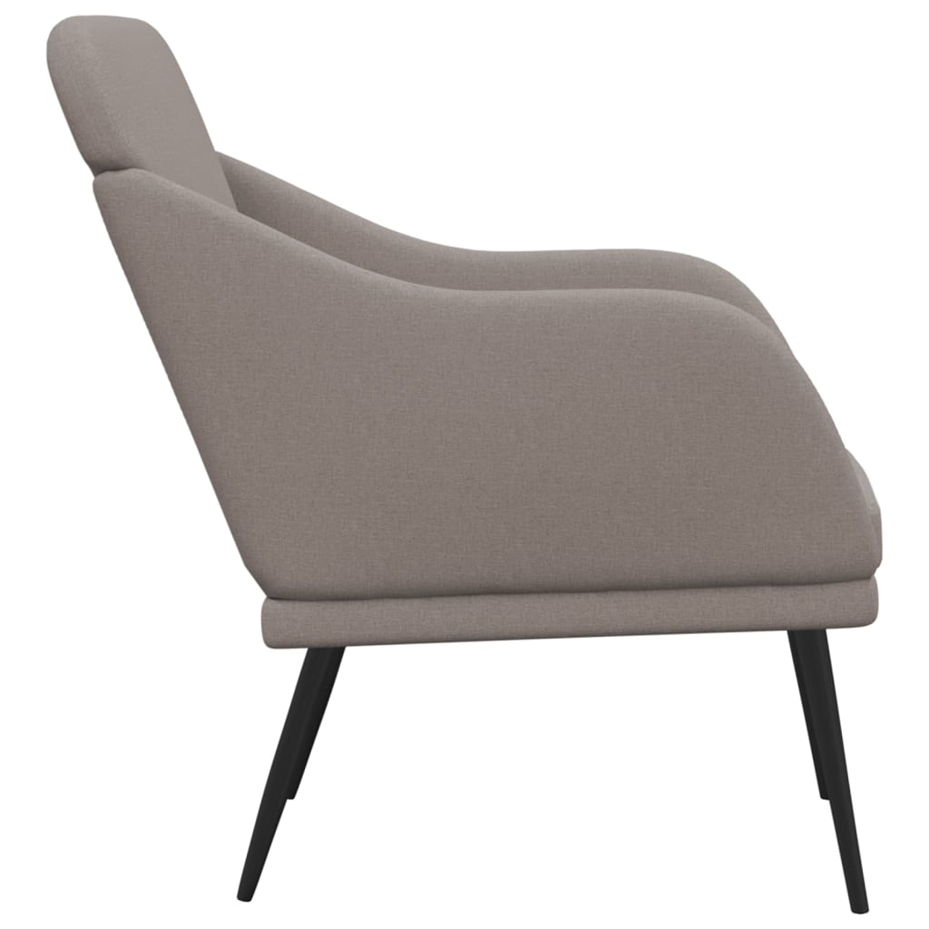 Cadeira com apoio de braços 63x76x80cm tecido cinza-acastanhado