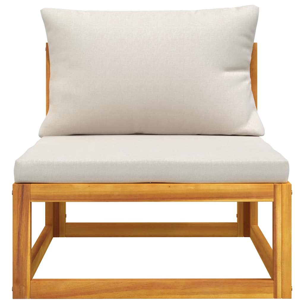 3 Pcs conjunto lounge de jardim c/ almofadões acácia maciça