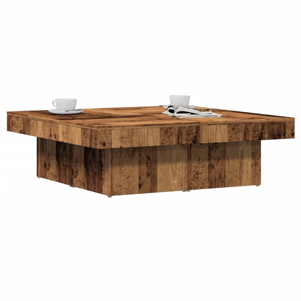 Mesa de centro 90x90x28 cm derivados de madeira madeira velha