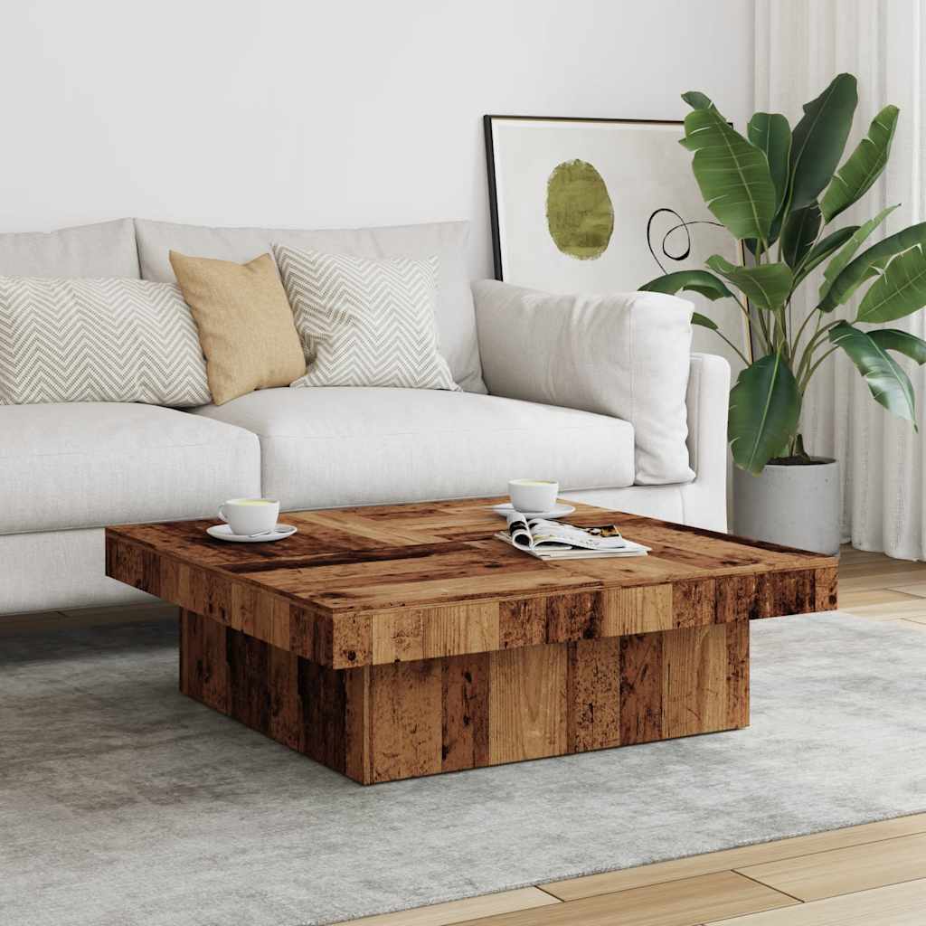 Mesa de centro 90x90x28 cm derivados de madeira madeira velha