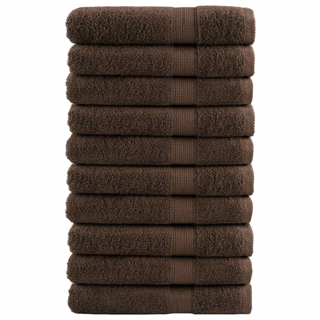 Toalhas premium solund 10 pcs 100x200 cm 600 gsm castanho
