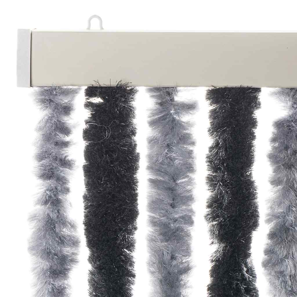 Cortina anti-insetos 56x200 cm chenille verde e branco