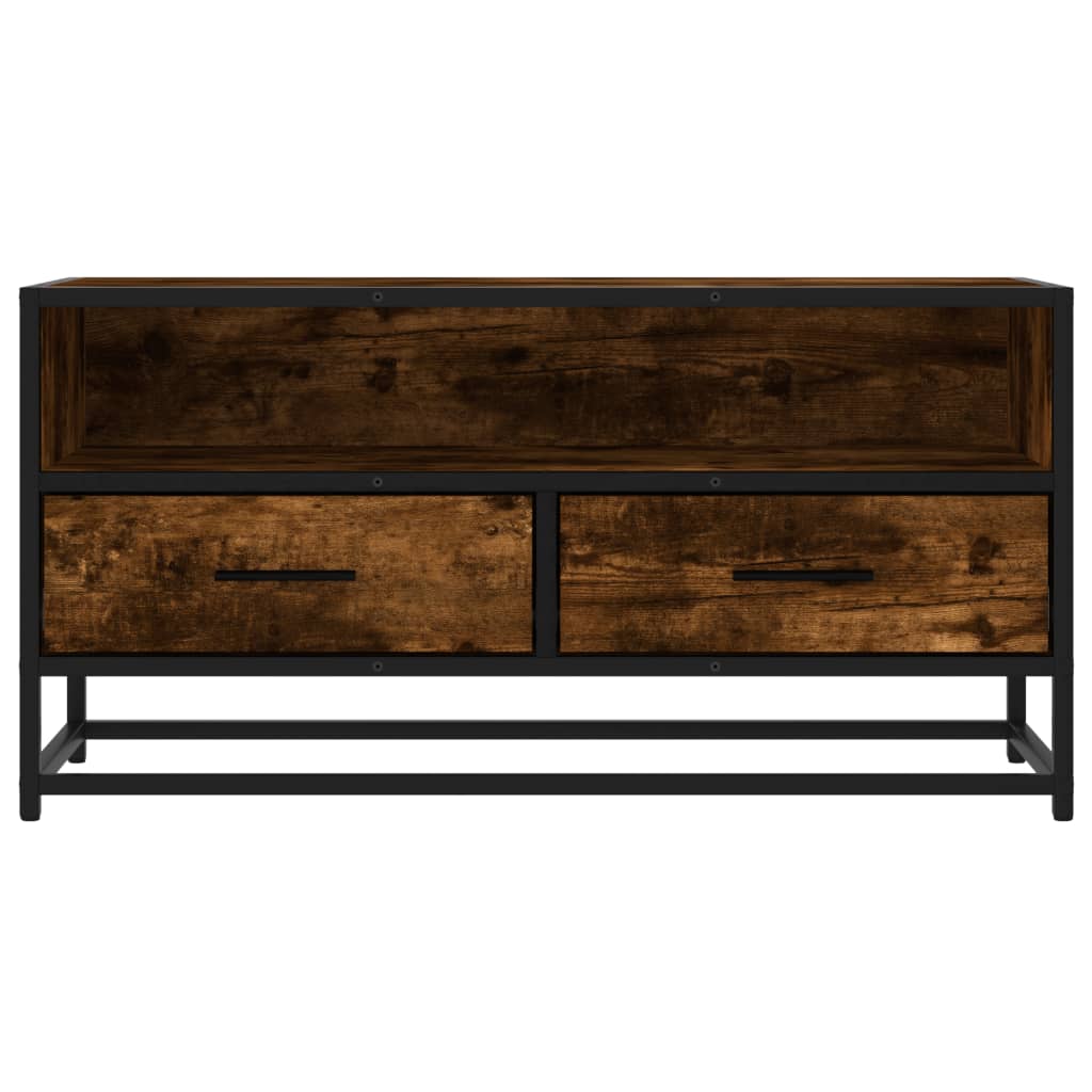 Móvel p/ TV 80x34,5x40 cm deriv. madeira/metal carvalho fumado