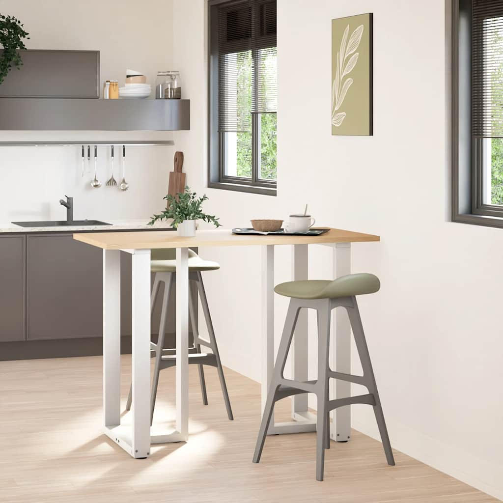 Pés de mesa de bar em forma de t, 2 peças, branco, 60x35x(100-101) cm, aço