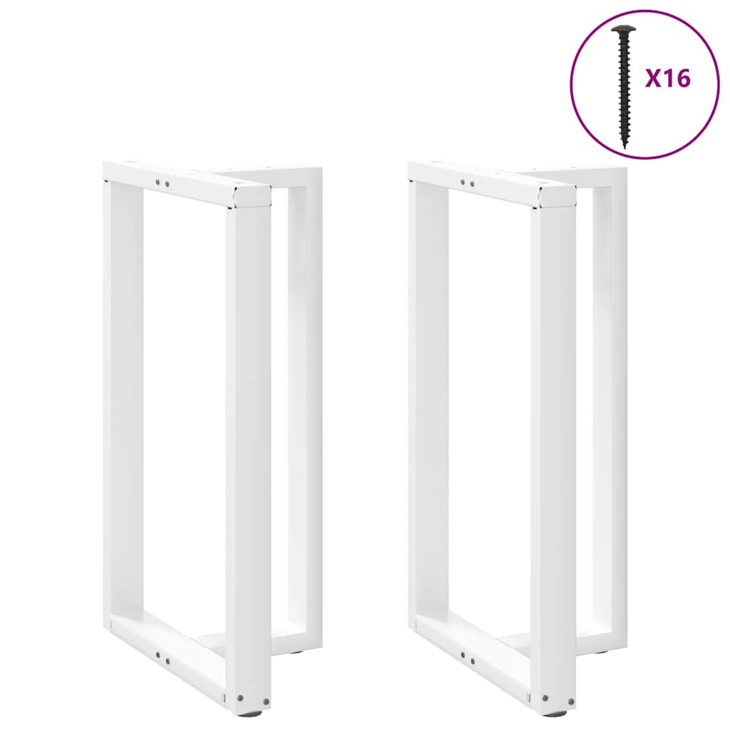 Pés de mesa de bar em forma de t, 2 peças, branco, 60x35x(100-101) cm, aço