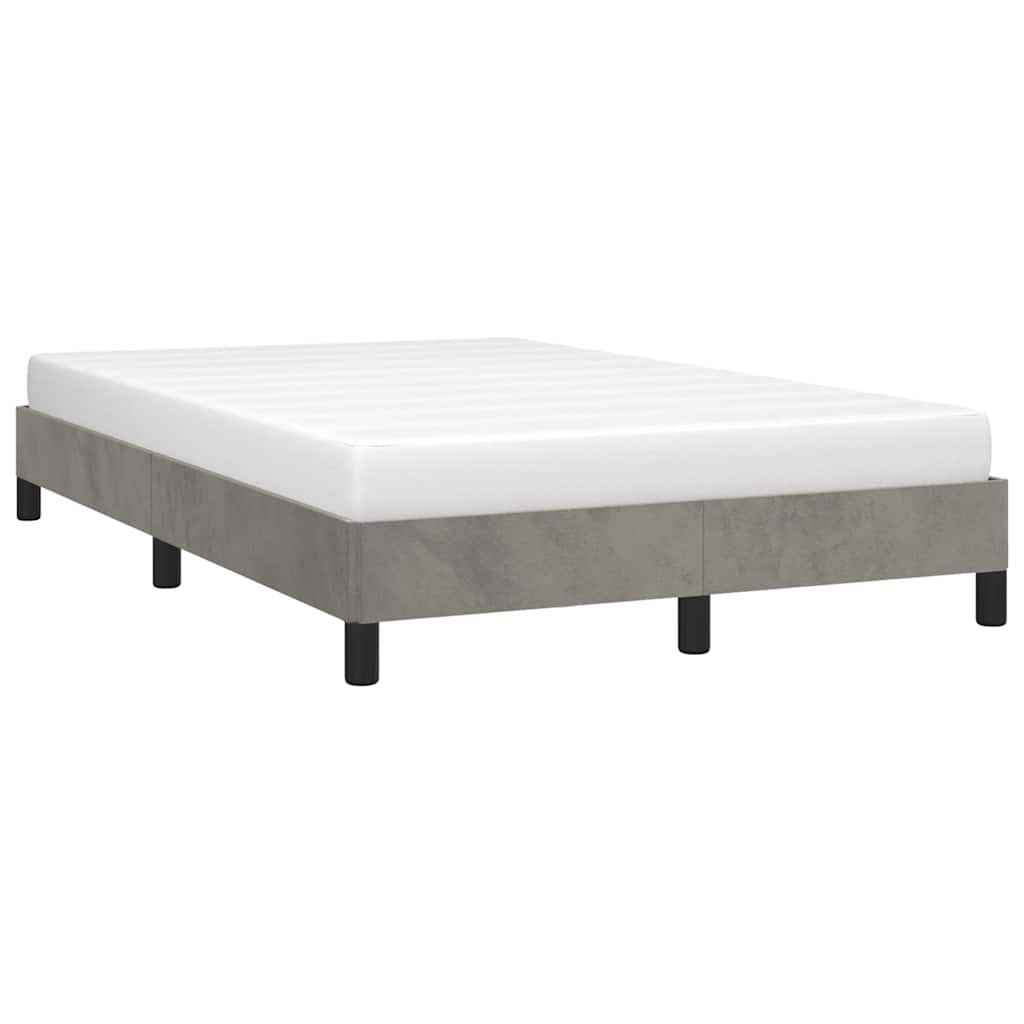 Estrutura de cama sem colchão 120x200 cm veludo cinzento-claro