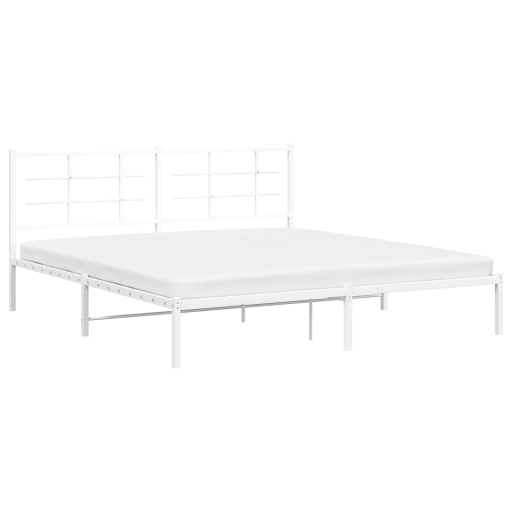 Estrutura de cama com cabeceira 183x213 cm metal branco
