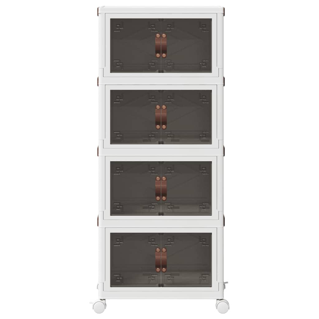 Caixa arrumação empilhável rodas 4 camadas 28 l 48x29,5x112,5cm