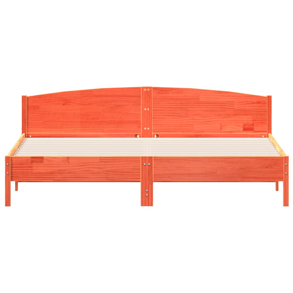 Cama sem colchão 180x200 cm pinho maciço castanho-mel