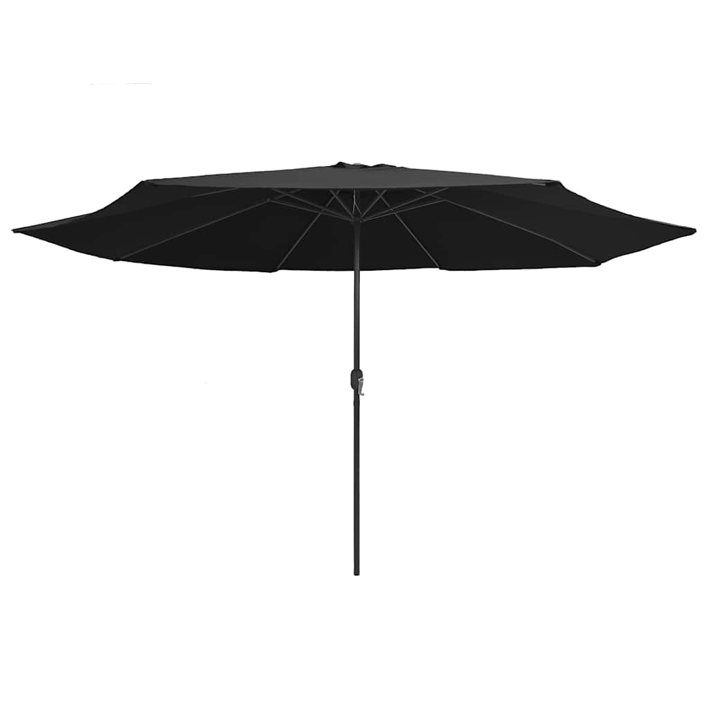 Guarda-sol de jardim com poste de metal 390 cm preto