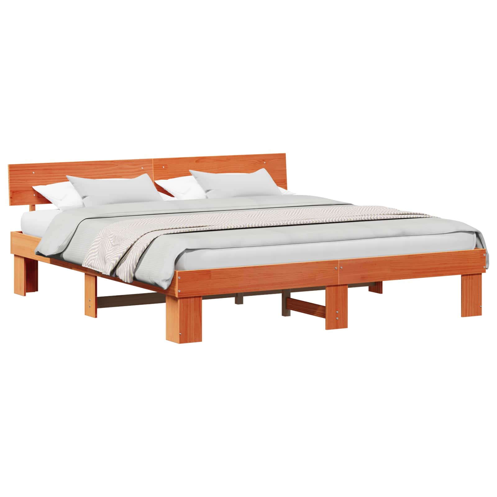 Estrutura da cama com cabeceira marrom cera 180 x 200 cm