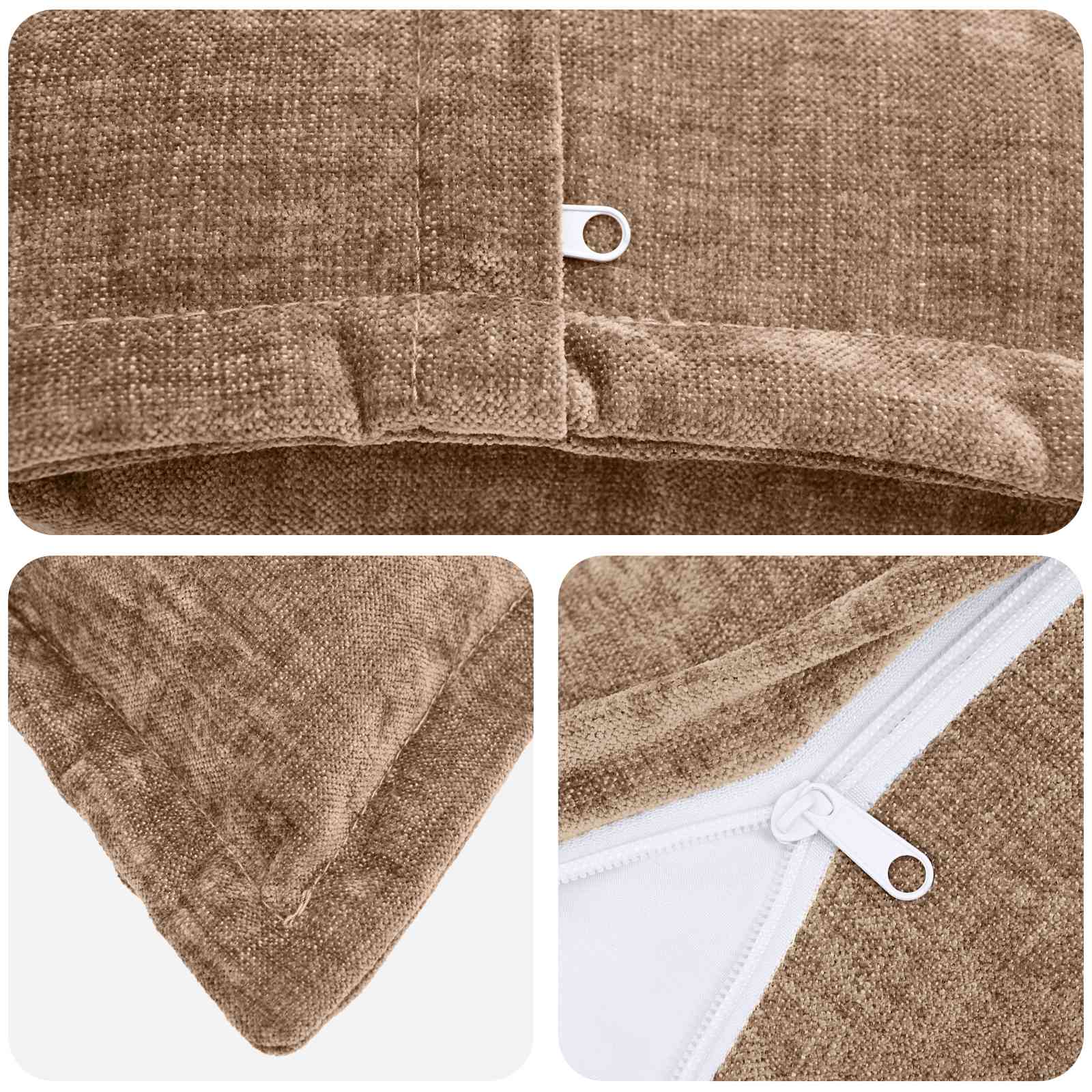 Capa almofada heerlen castanho 40 x 145 cm tecido chenille
