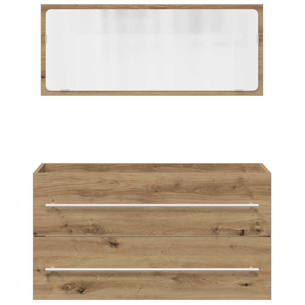 2 Pcs móveis de casa de banho deriv. madeira carvalho artisiano