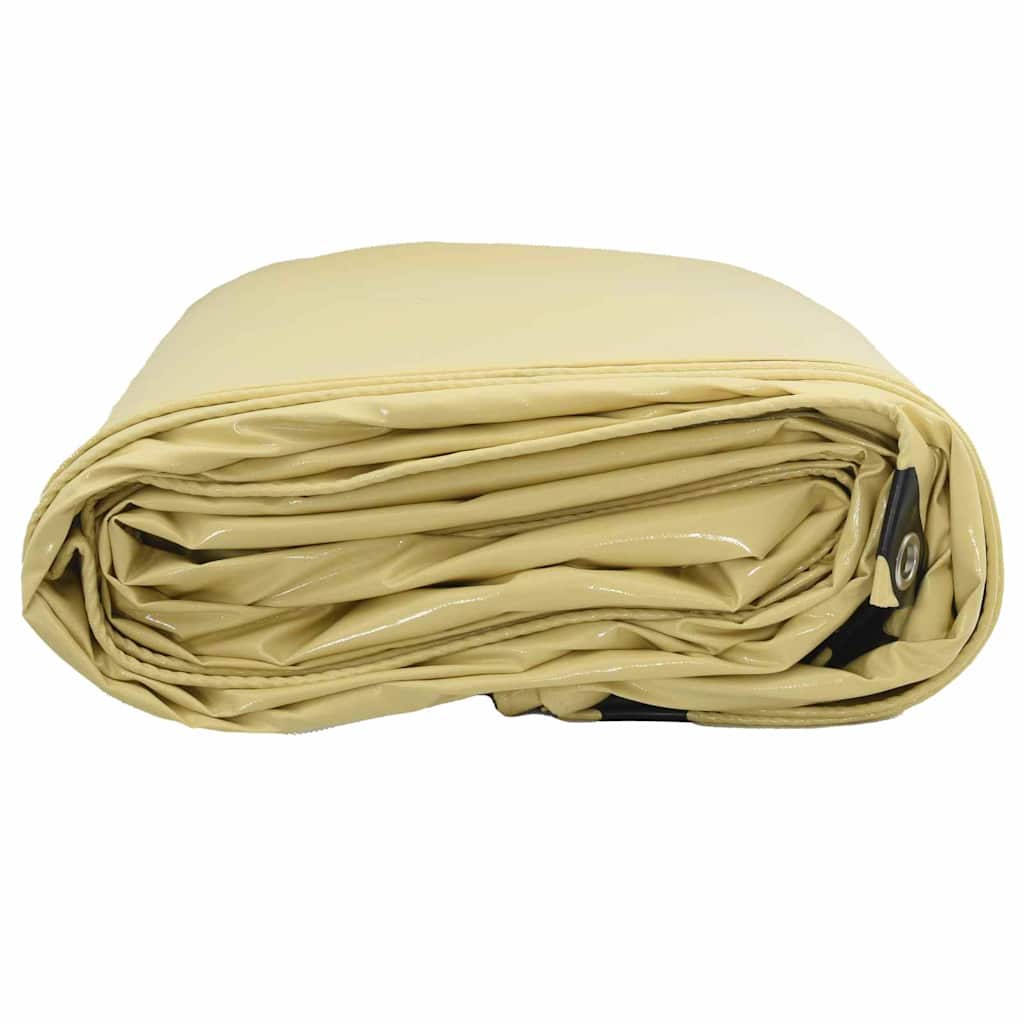 Lona 650g / m² bege 5 x 7 m lona com revestimento em PVC