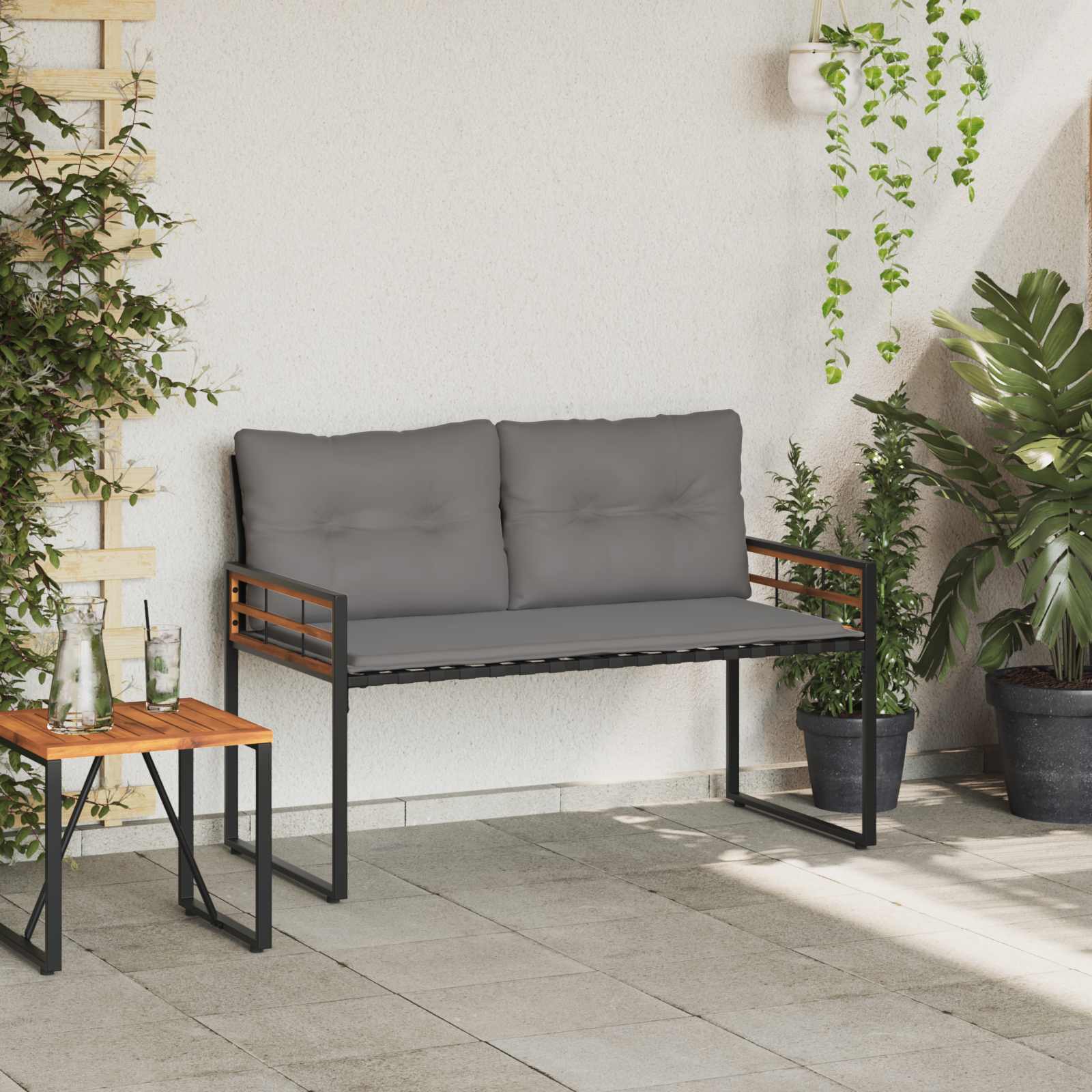 Banco de camada de madeira liso cinzento-claro 114 x 55 x 77 cm