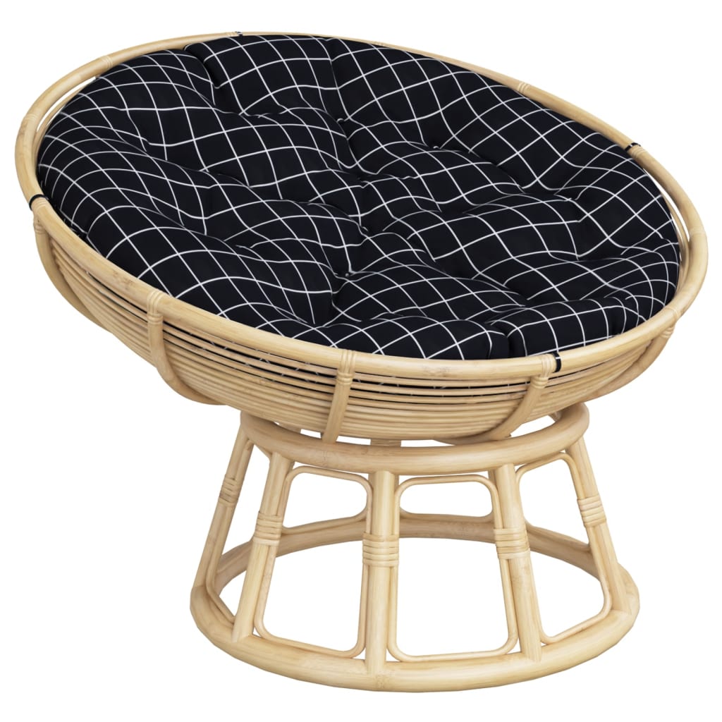 Almofadão redondo ø 100 x11 cm tecido oxford xadrez preto