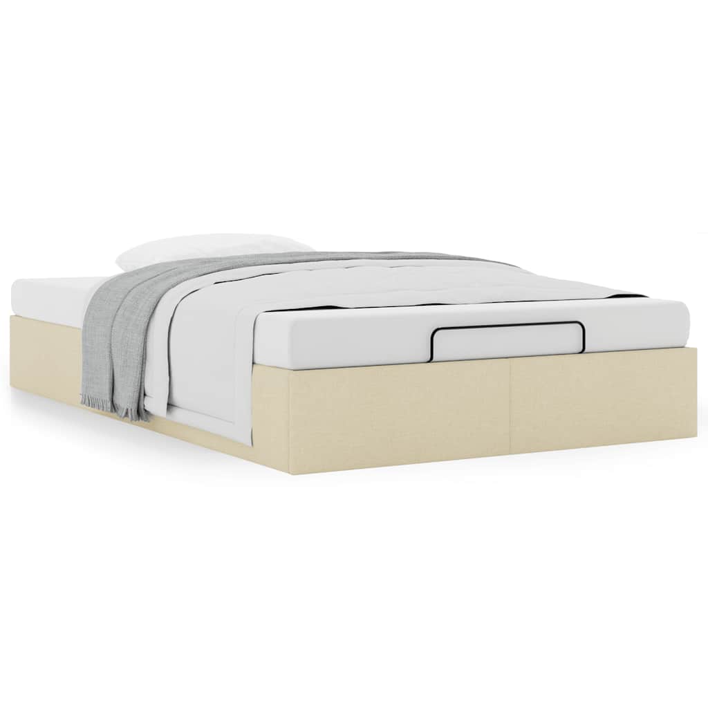 Estrutura cama otomana sem colchão 120x200 cm tecido cor creme