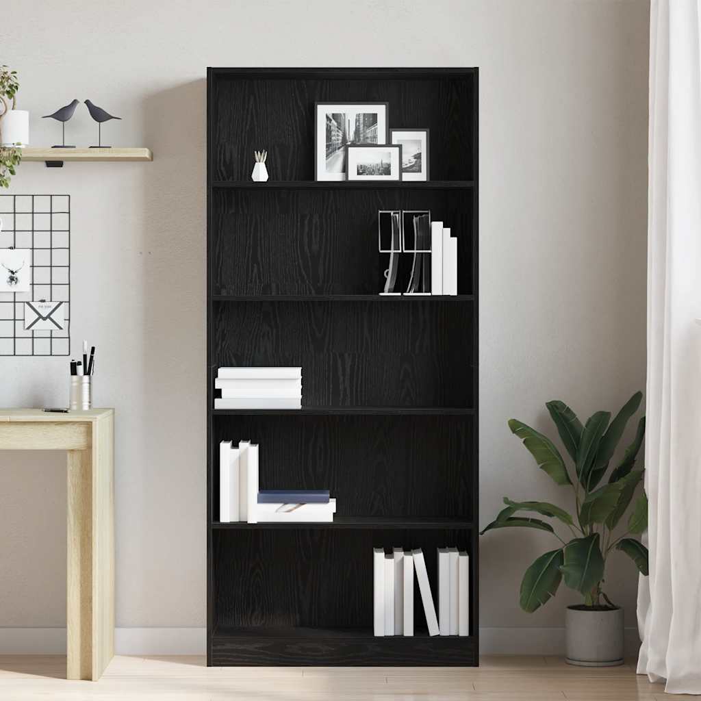 Estante 80x24x176 cm derivados de madeira carvalho preto