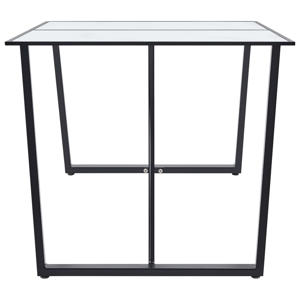 Mesa de jantar 160x80x75 cm vidro temperado branco