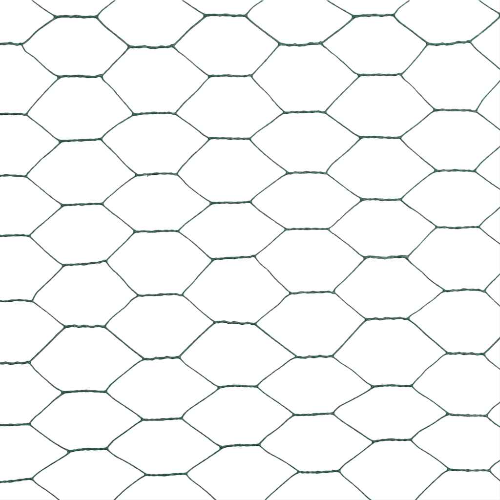 Cerca arame galinheiro 25x1,5 m aço c/ revestimento PVC verde