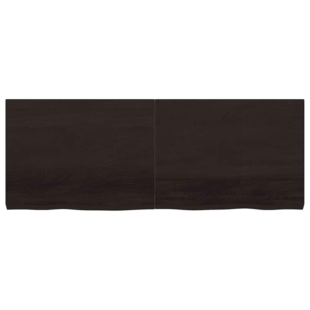 Tampo de mesa 160x60x(2-6) cm carvalho tratado castanho-escuro