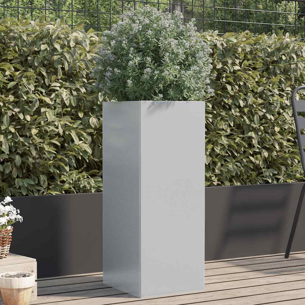 Vaso/floreira 32x29x75 cm aço galvanizado prateado