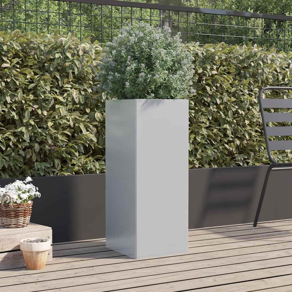 Vaso/floreira 32x29x75 cm aço galvanizado prateado