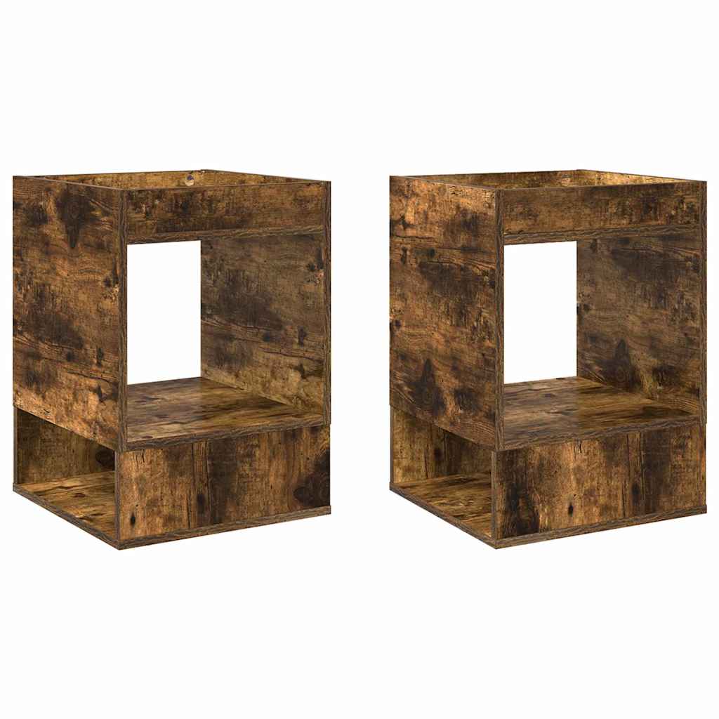 Mesa de apoio 2 unid. carvalho defumado 40 x 40 x 56 cm