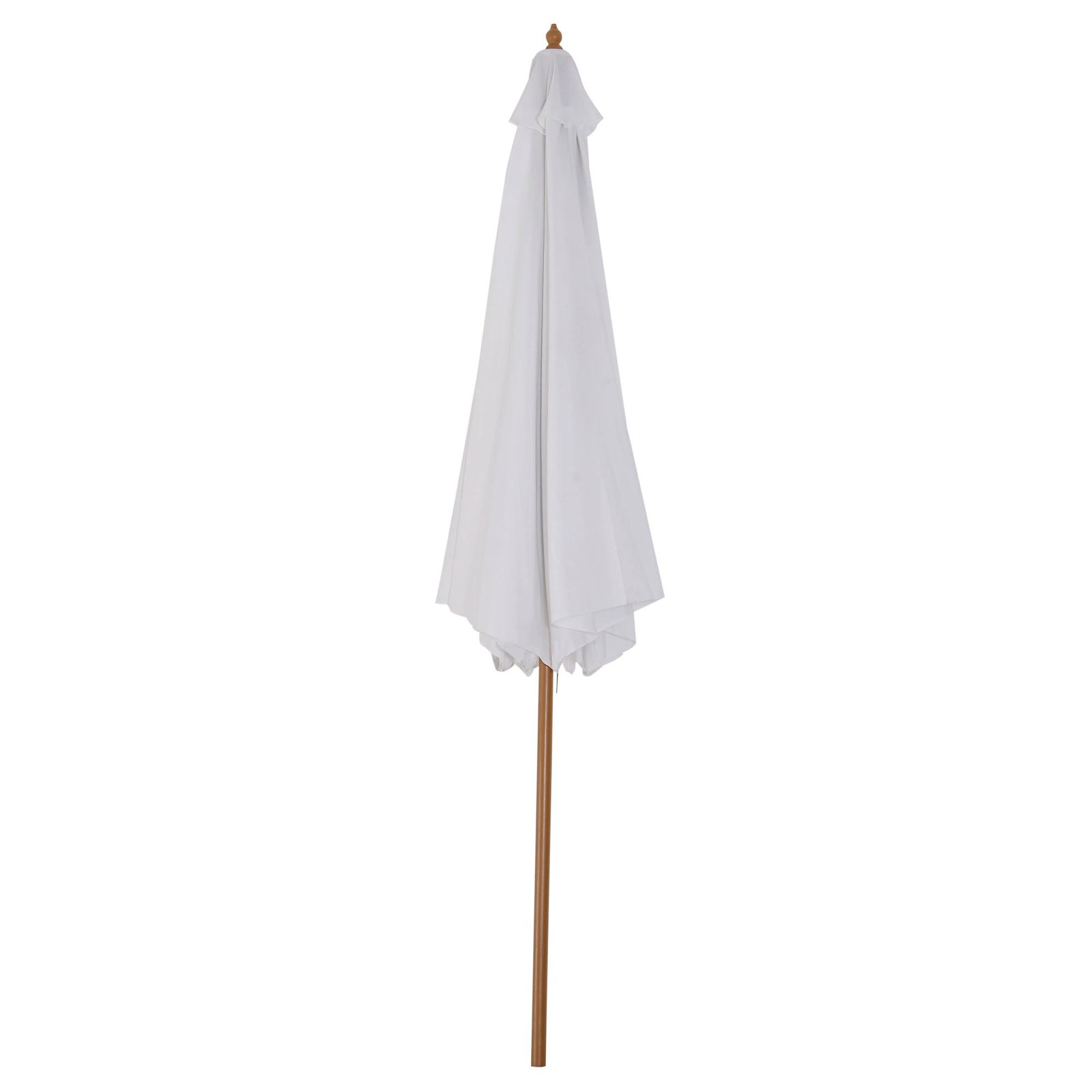 Chapéu de sol de jardim ø300x250cm com sistema de polia teto ventilado e mastro desmontável de madeira para terraço pátio exterior branco