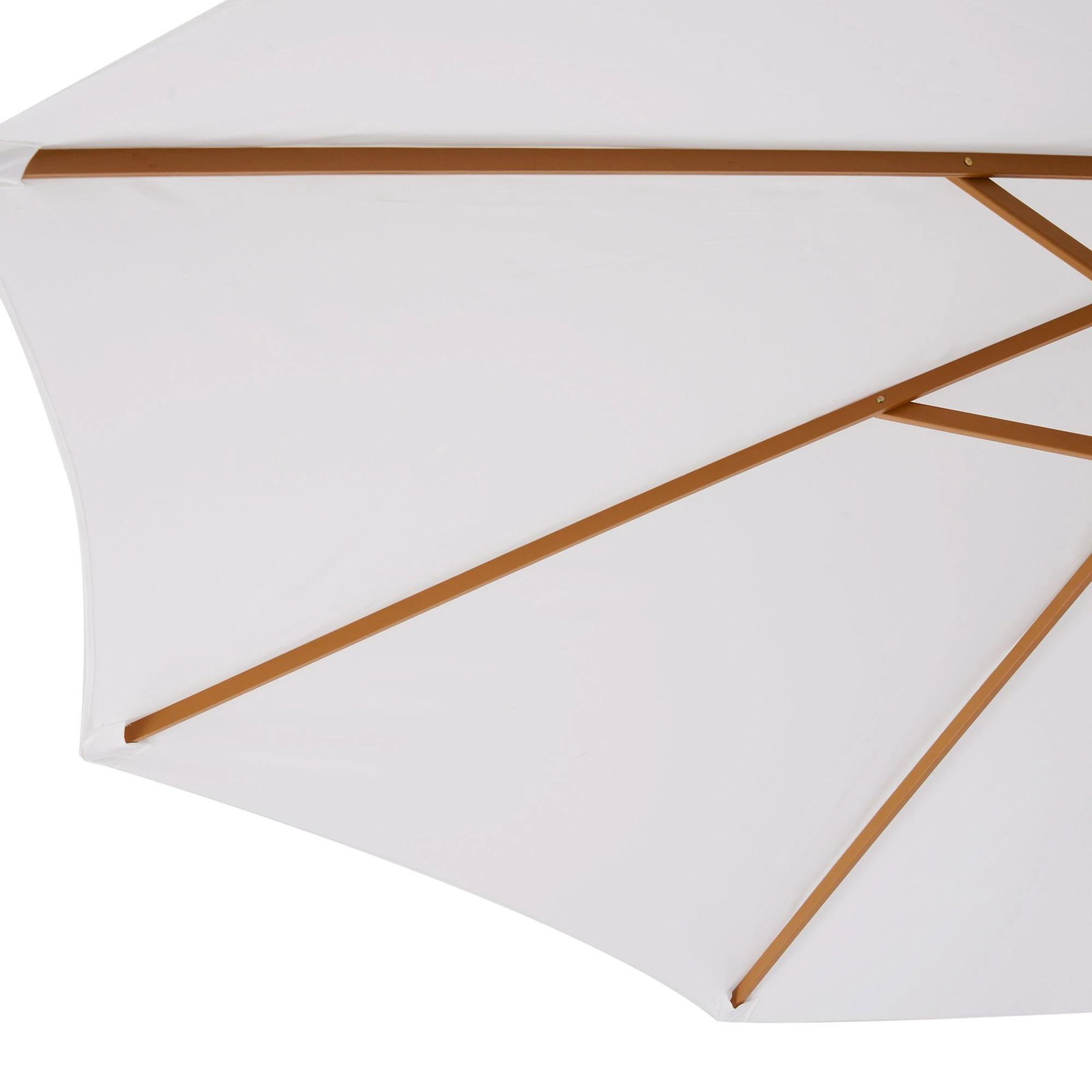 Chapéu de sol de jardim ø300x250cm com sistema de polia teto ventilado e mastro desmontável de madeira para terraço pátio exterior branco