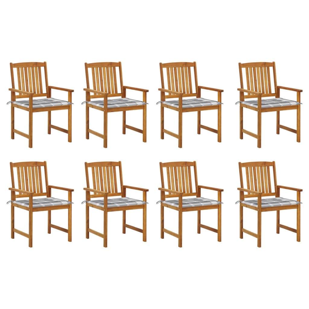 Cadeiras de jardim com almofadões 8 pcs acácia maciça