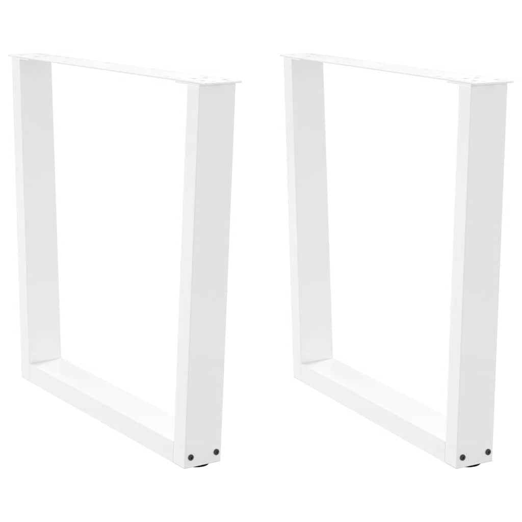 Pernas para mesa de jantar em v, 2 peças, branco, 90x (72-73,3) cm, aço