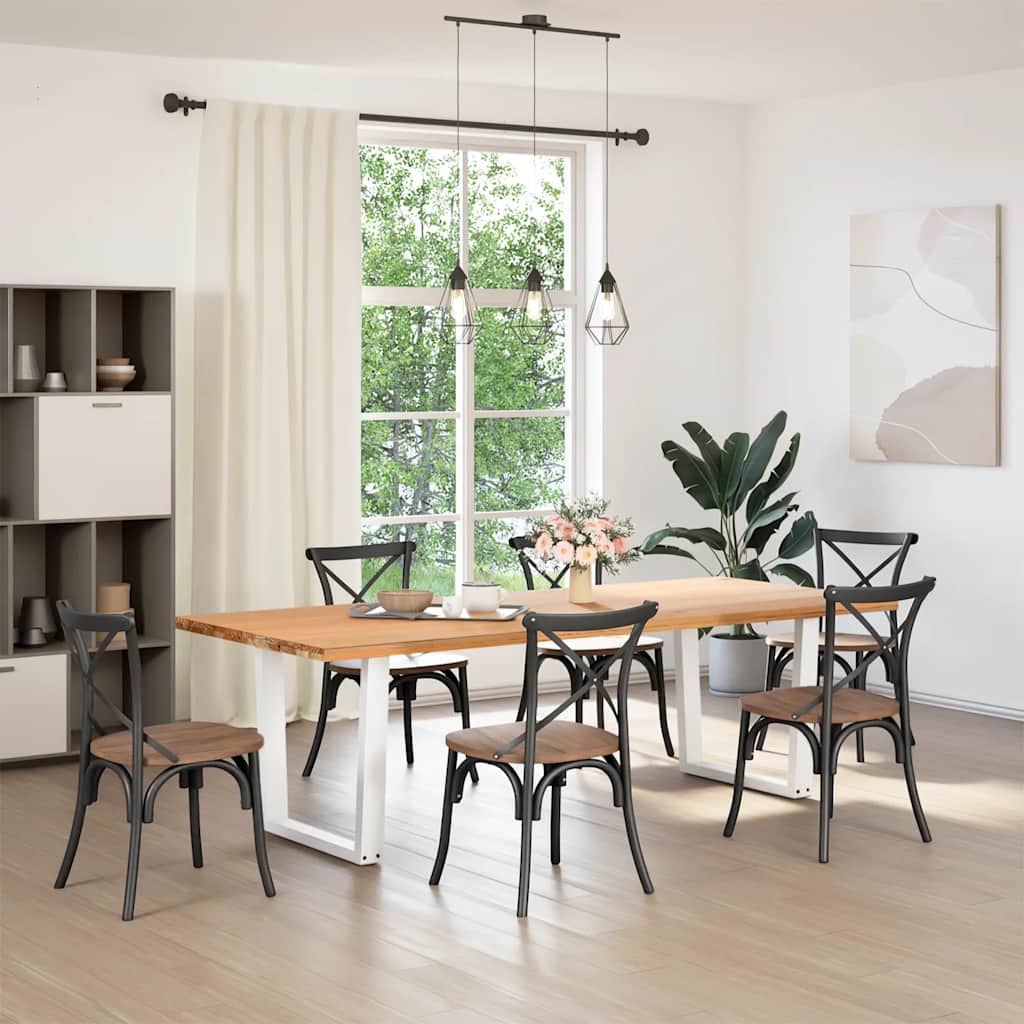 Pernas para mesa de jantar em v, 2 peças, branco, 90x (72-73,3) cm, aço