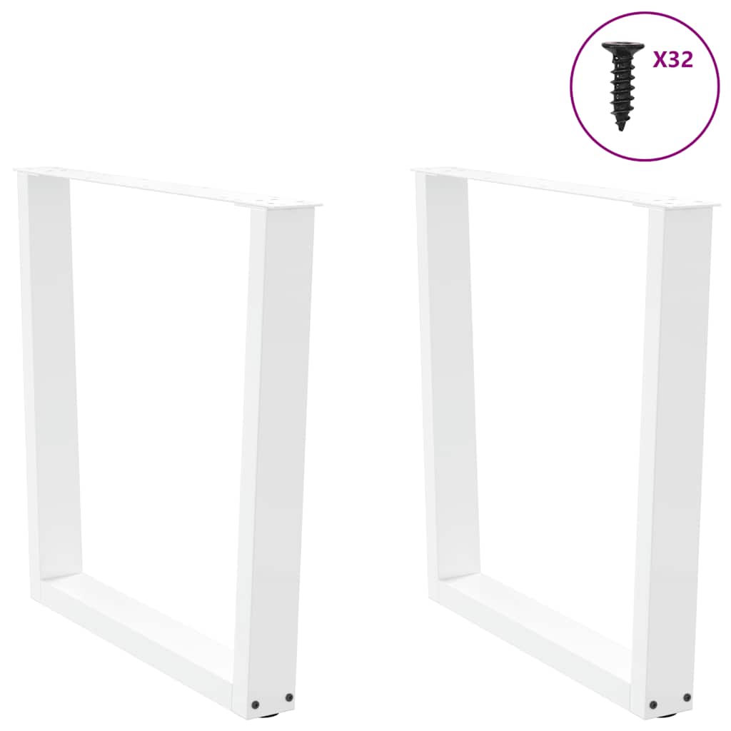 Pernas para mesa de jantar em v, 2 peças, branco, 90x (72-73,3) cm, aço