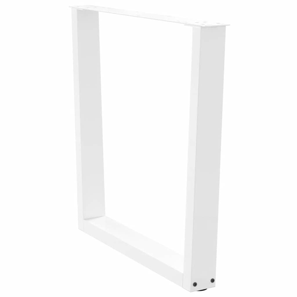 Pernas para mesa de jantar em v, 2 peças, branco, 90x (72-73,3) cm, aço