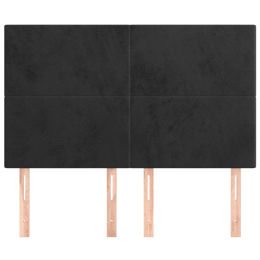 Cabeceira preta 144x5x118/128 cm veludo