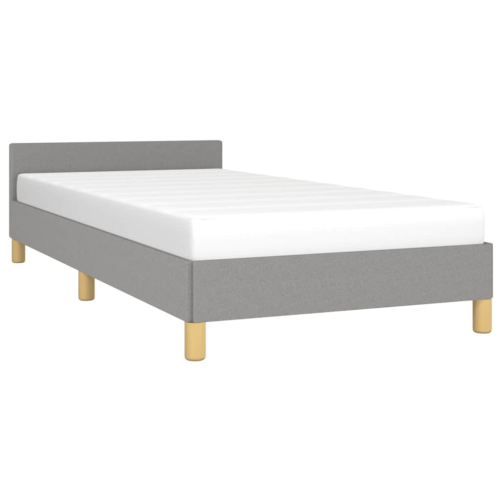 Estrutura de cama sem colchão 90x200 cm tecido cinzento-claro