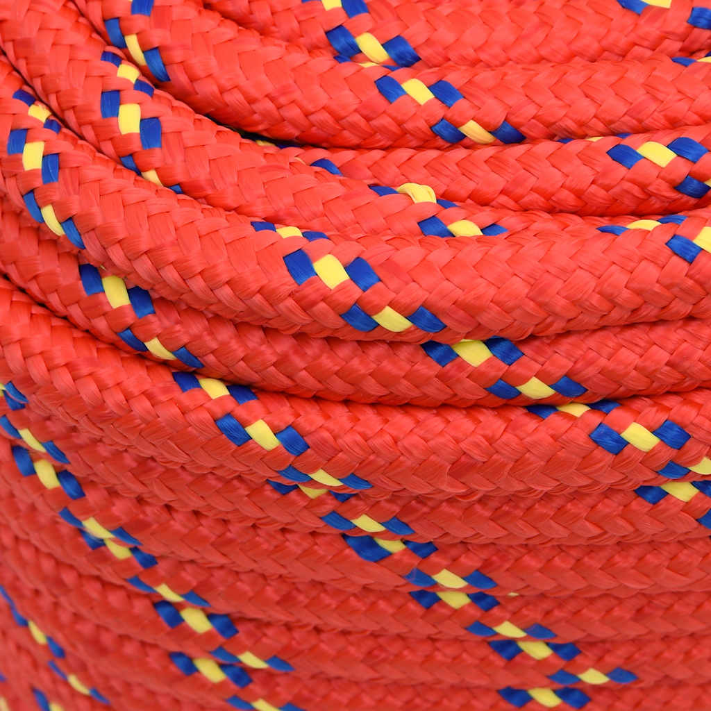 Corda de barco 16 mm 100 m polipropileno vermelho