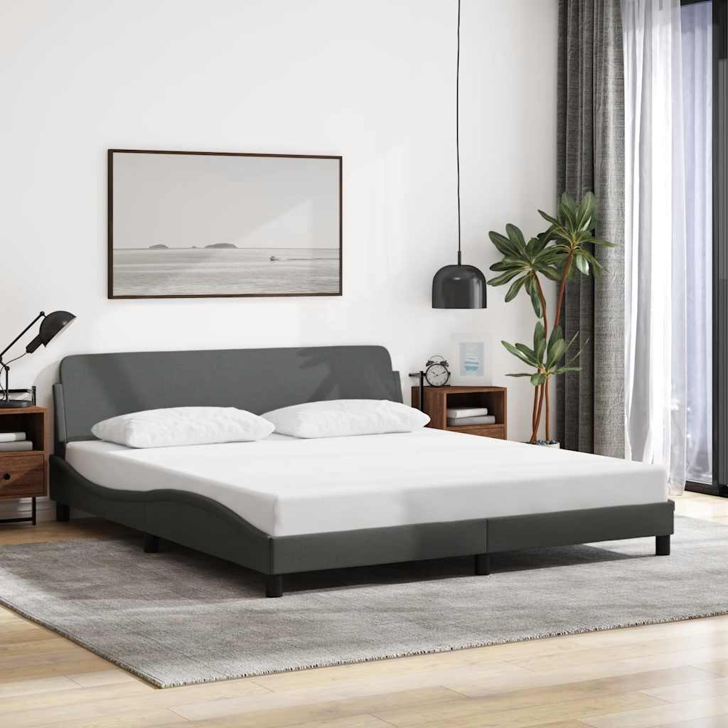 Estrutura de cama dover cinza escuro 180x200 cm em tecido